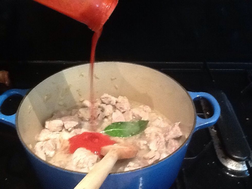 Then tomato paste until sauce thickens