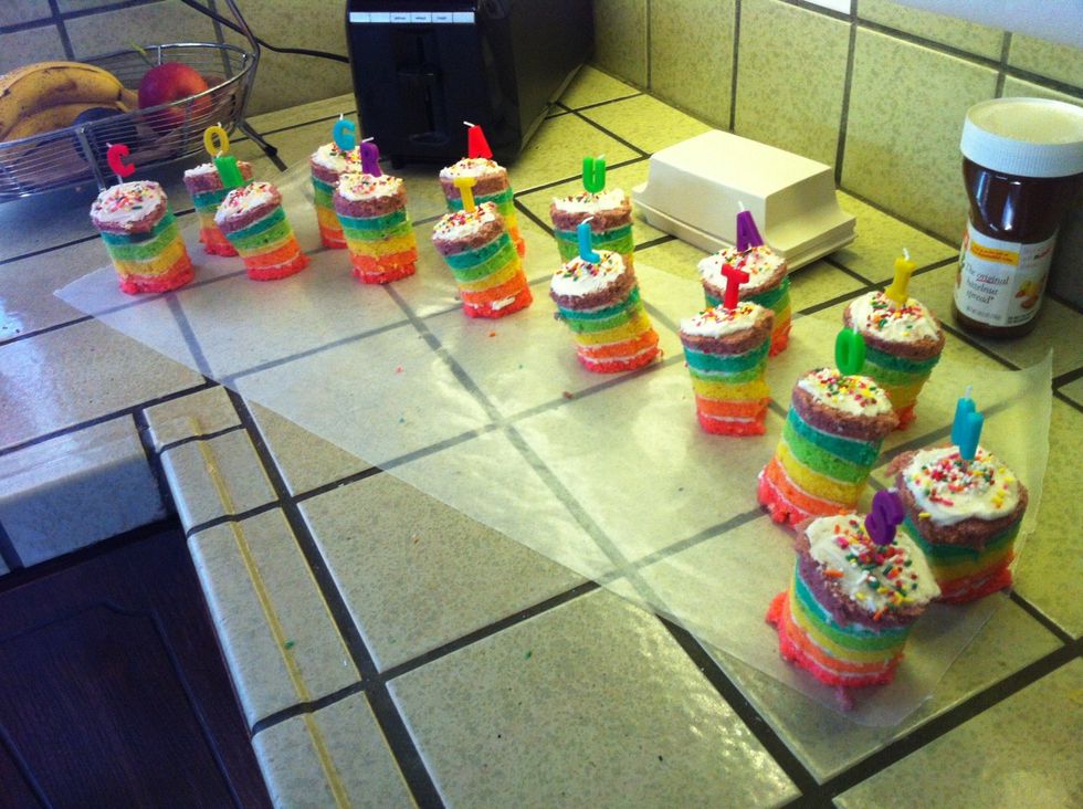 Then top with sprinkles and candles if you want!