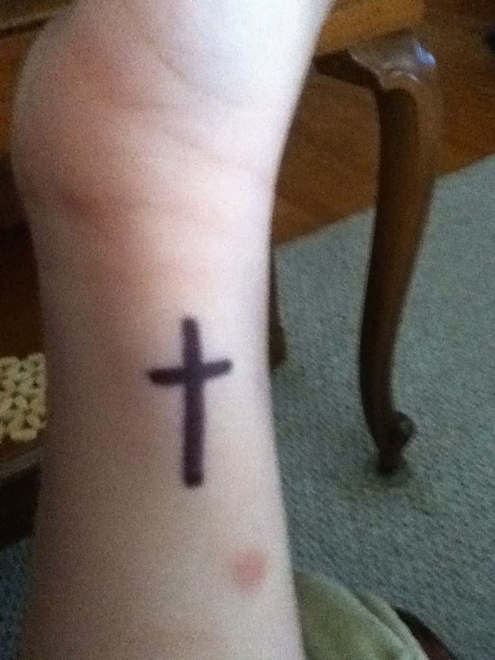 Then trace it with a sharpie. I normally use black but any color can work