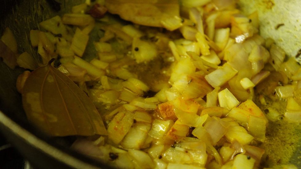 Then turmeric powder..