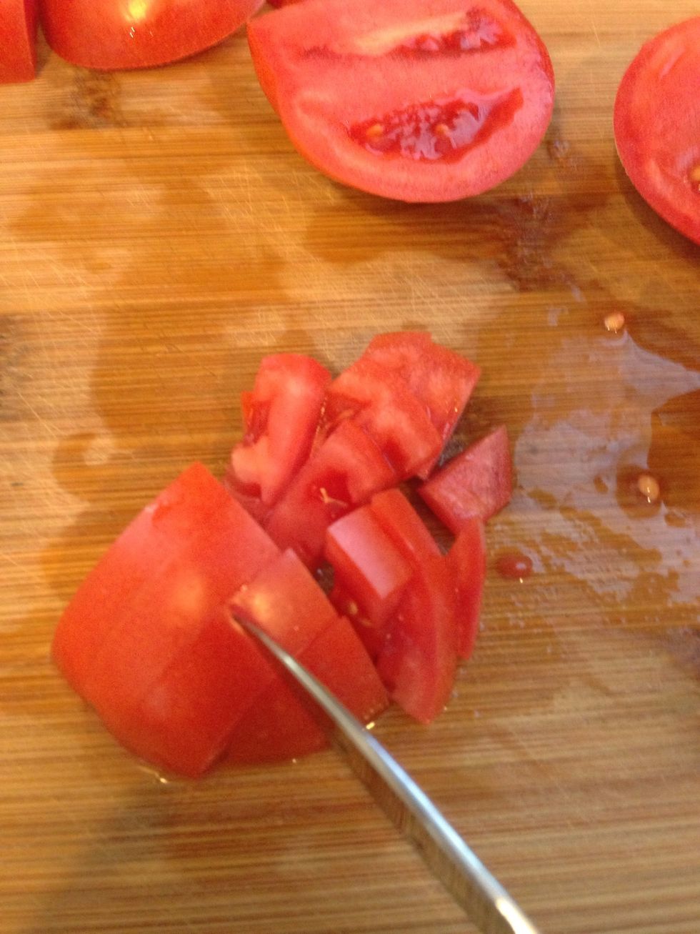 Then turn and slice the other way to complete the dice.