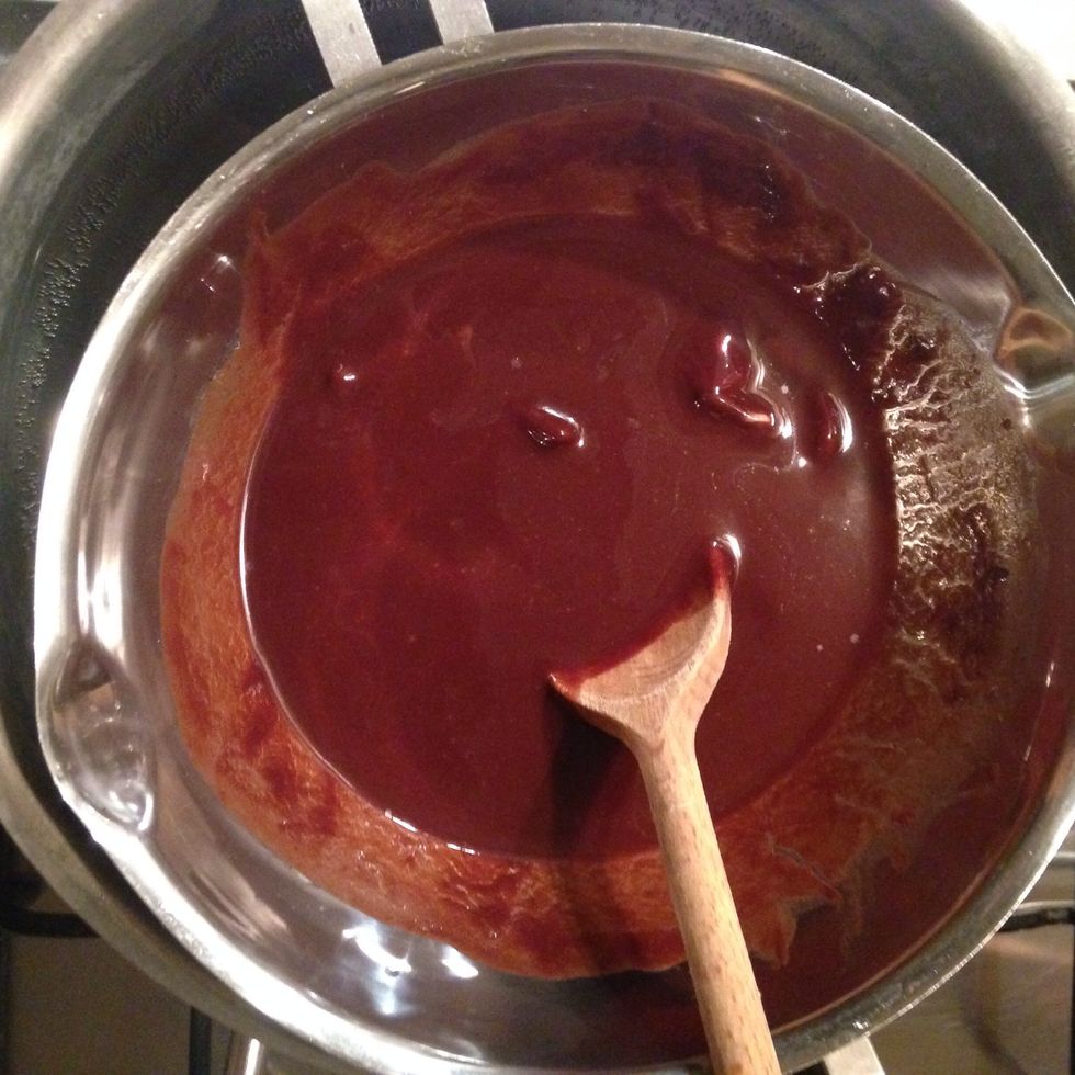 Then turn down the heating and let the mixture cool down