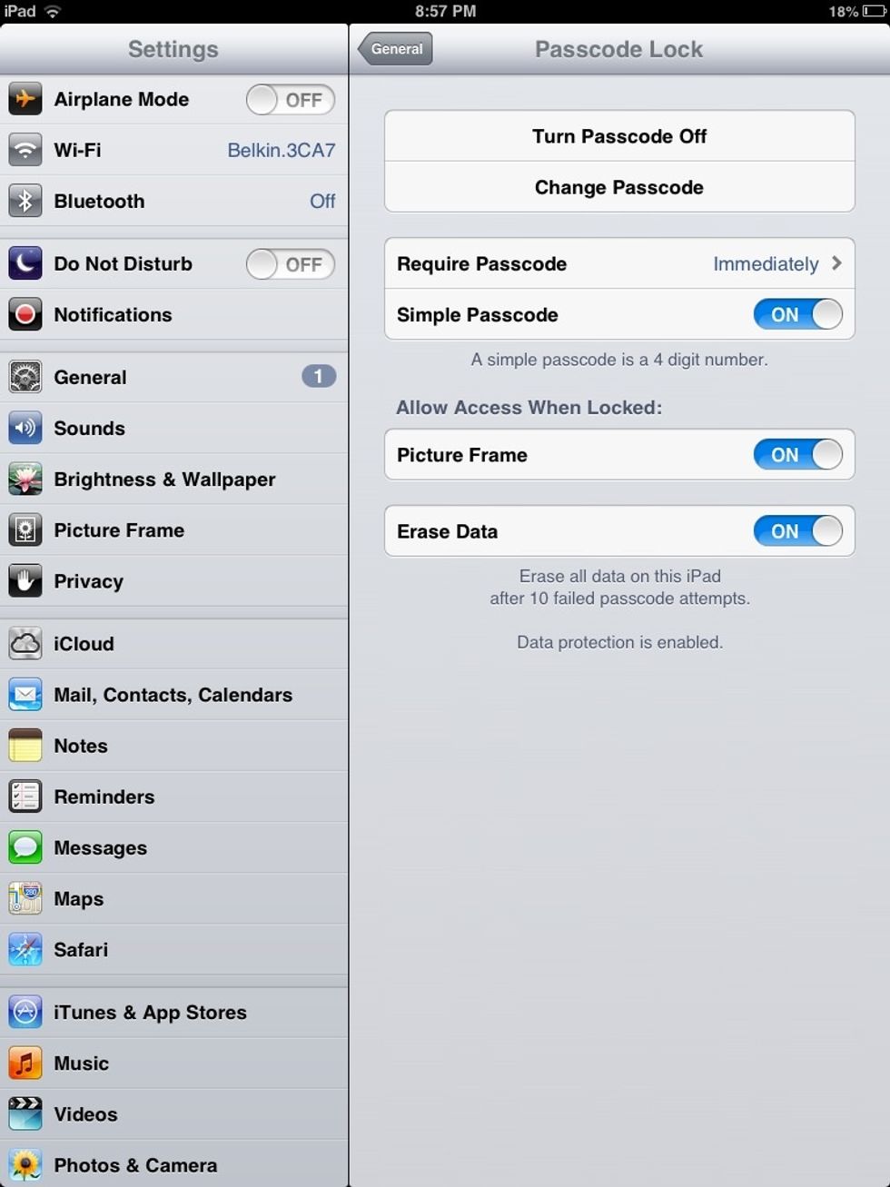 Then turn on erase all data.