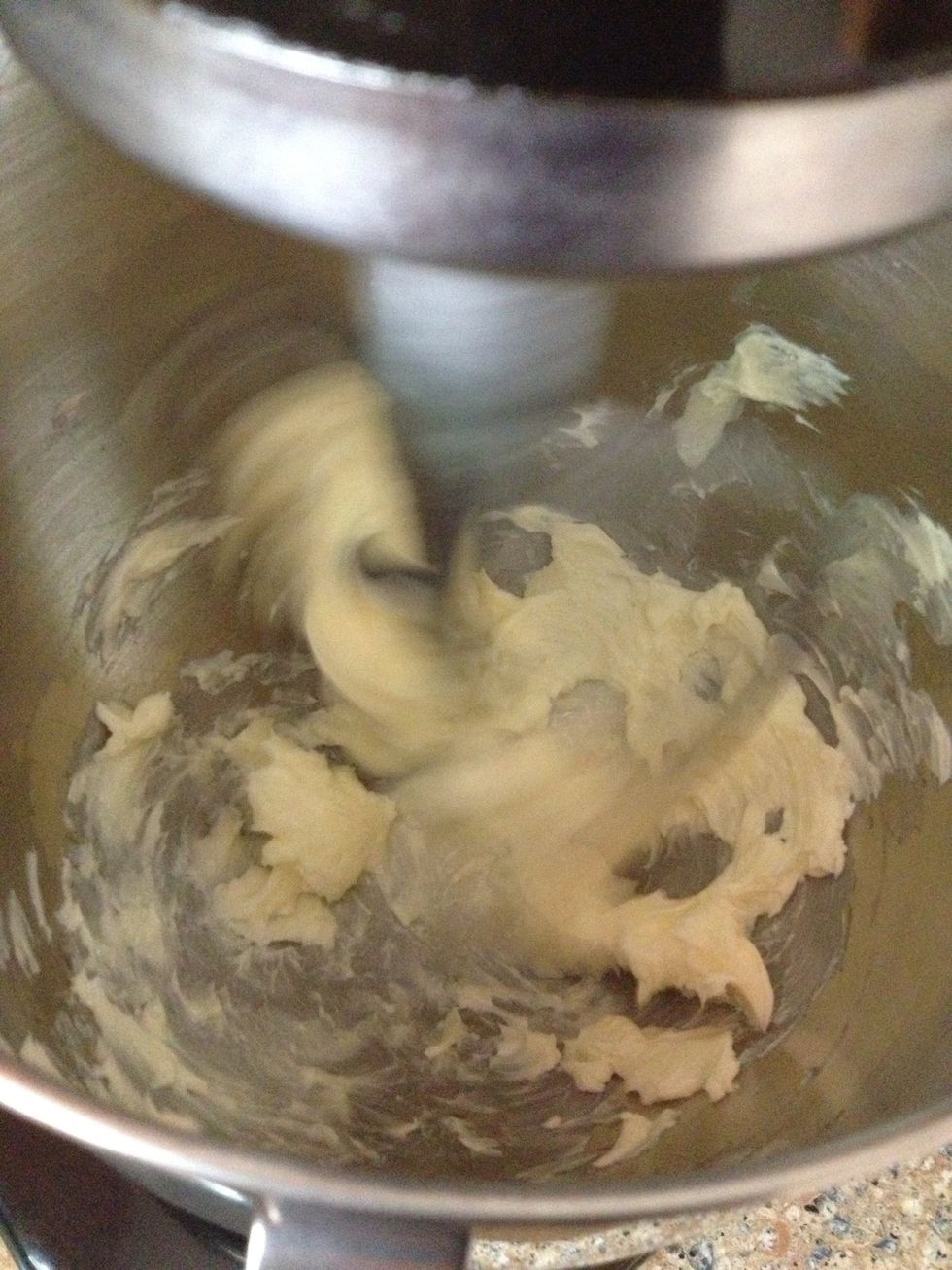 Then turn on the mixer to cream it up a little.