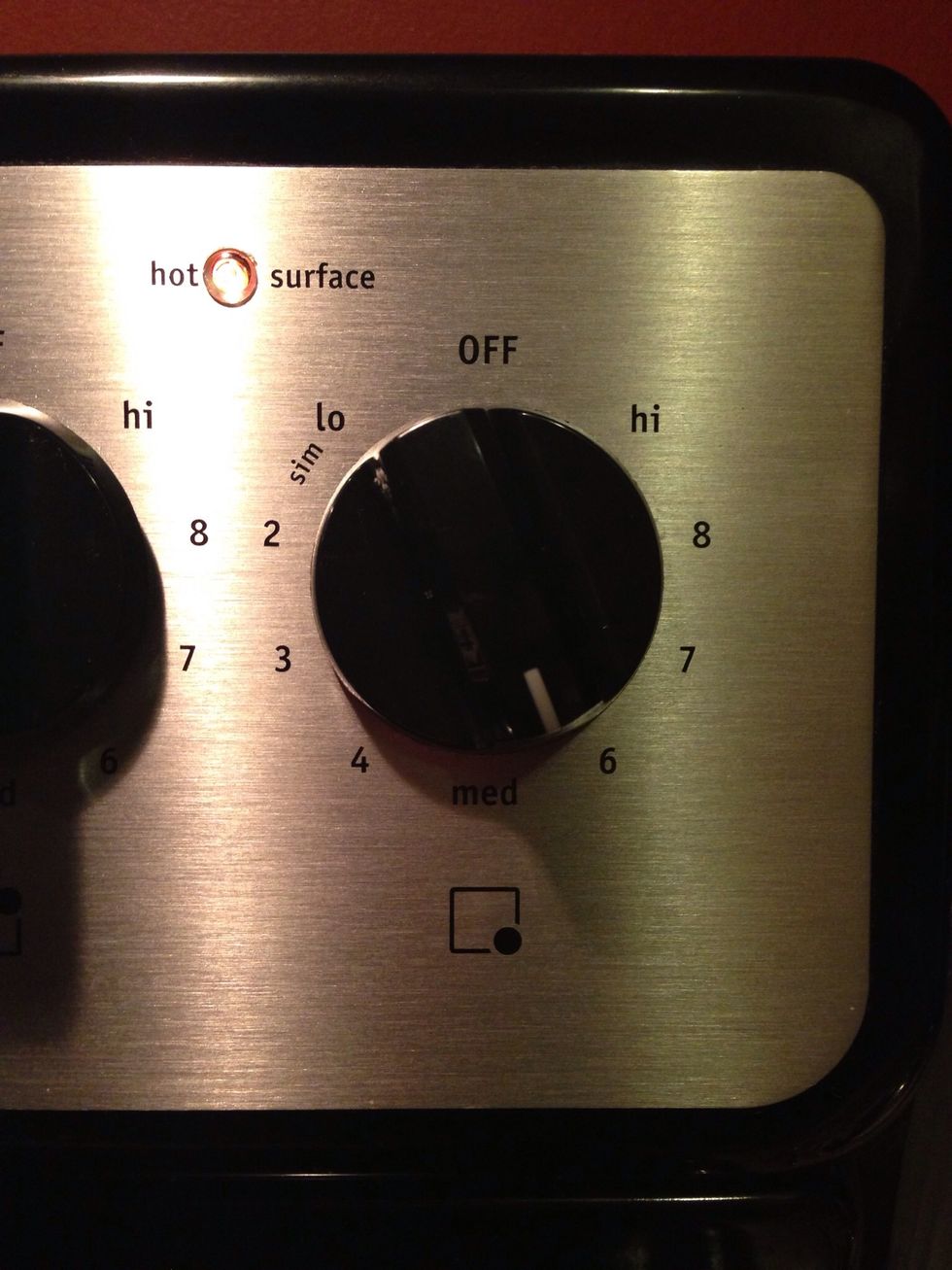 Then turn the burner on to medium....