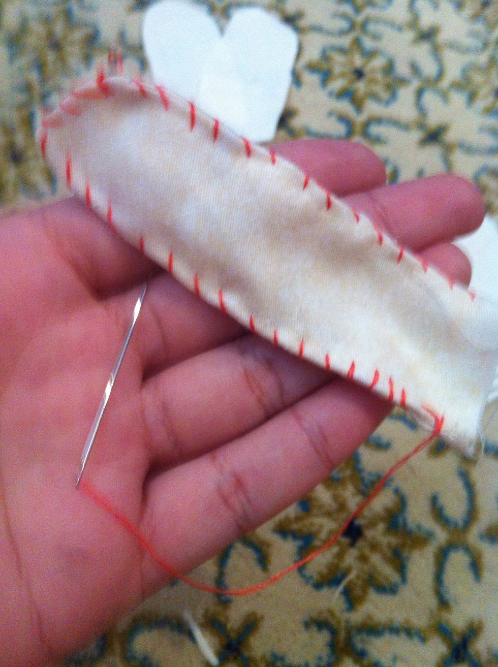 Then turn the clothe to the outside and sew it by any color you like