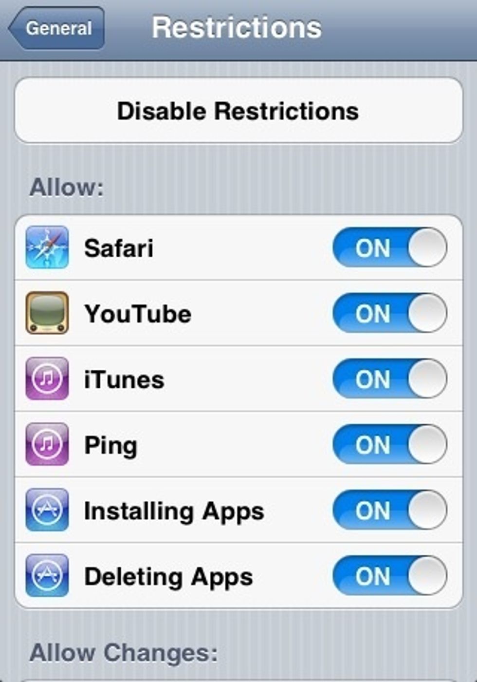 Then turn \u2018Deleting Apps\u2019 off.