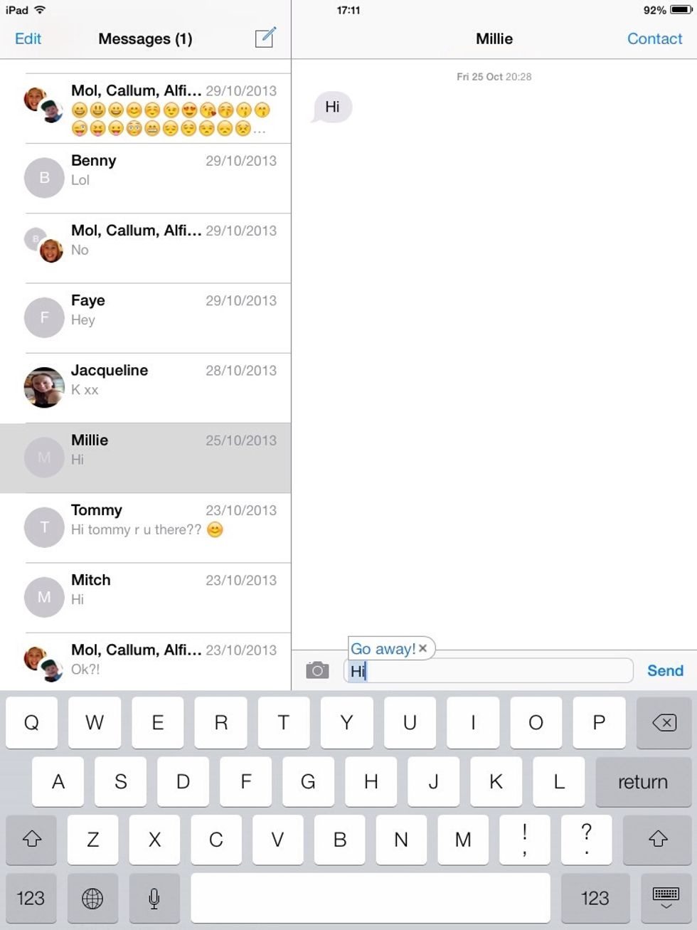 Then type your shortcut in and your phrase will be the option!