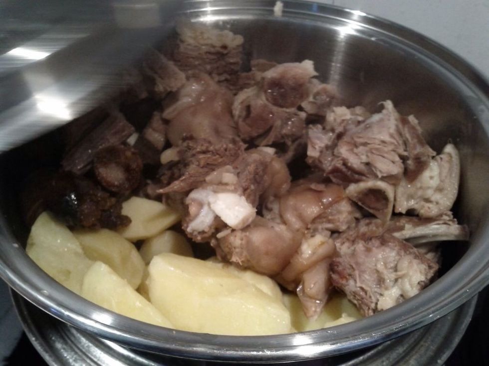 Then uncover the steamer and set aside.
