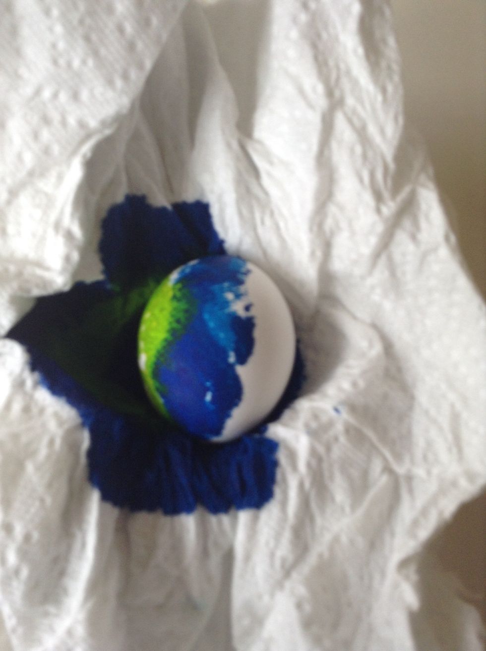 Then unwrap if there are white spots turn the egg and do it again