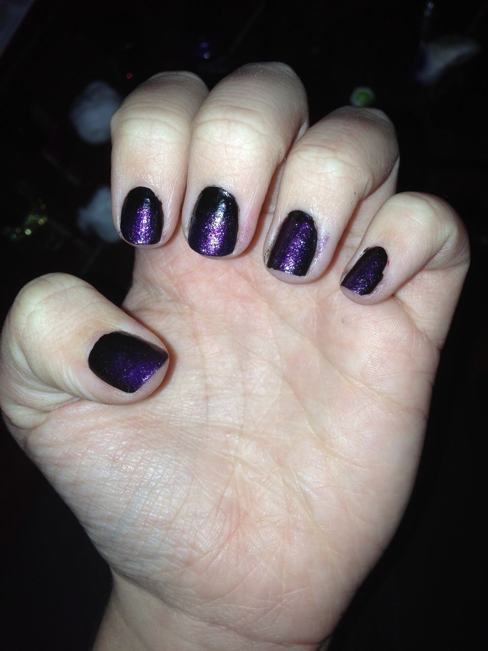 Then use a cotton bud or a make up sponge to dab on some purple !
