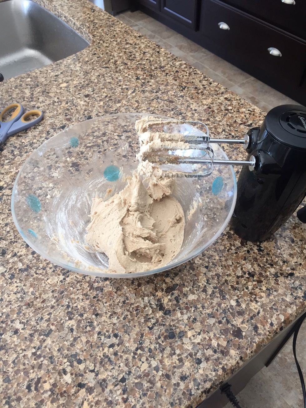 Then use an electric mixer to cream the ingredients together.