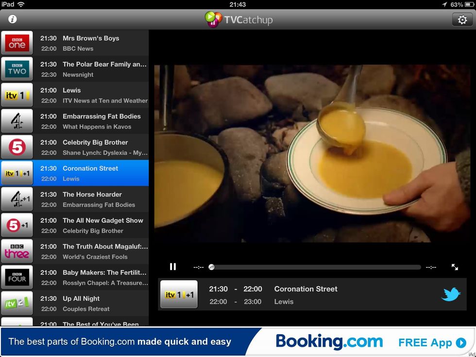 Then use the live TV guide up the side
