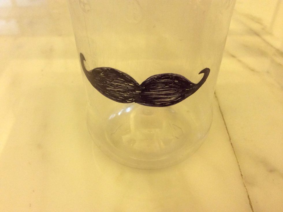 Then, use the marker to draw out a design or...I dunno, something u would like to draw. \ud83c\udfa8 here's my mustache that I drew on there.