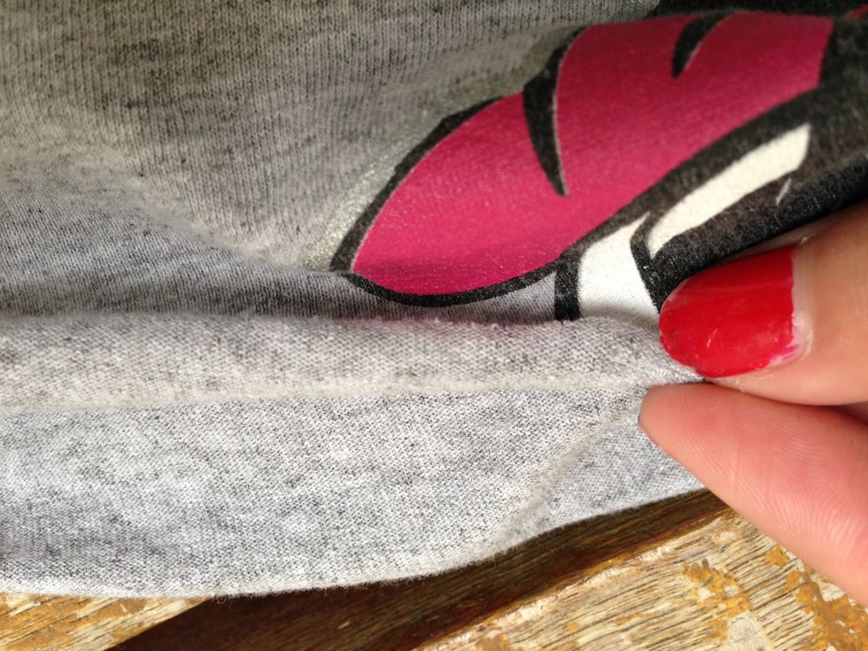 Then use the same tugging method to create a rolled hem.