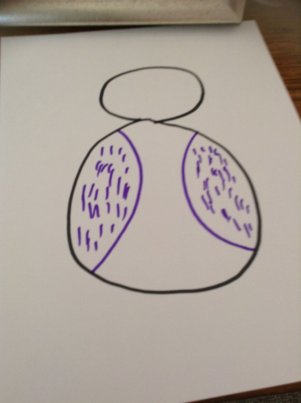 Then, using any color, draw the wings and the little feathers inside.