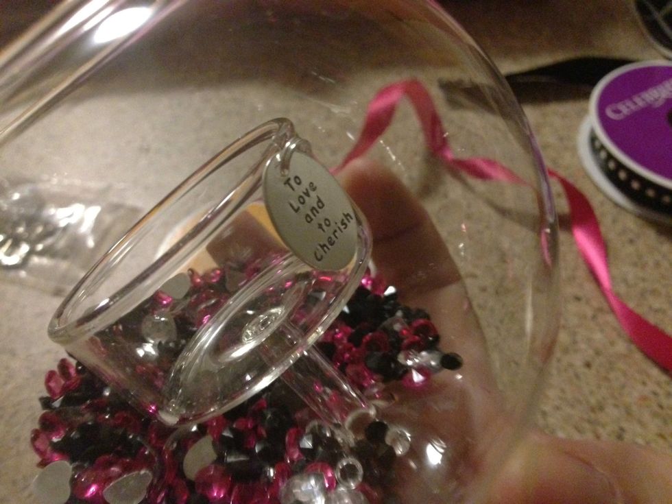 Then very carefully place the poem on the face of the inside portion of your jar.