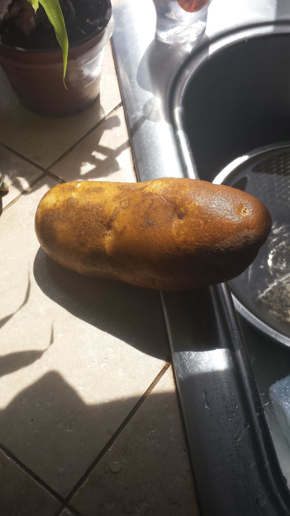 Then wash the potatoes before peeling