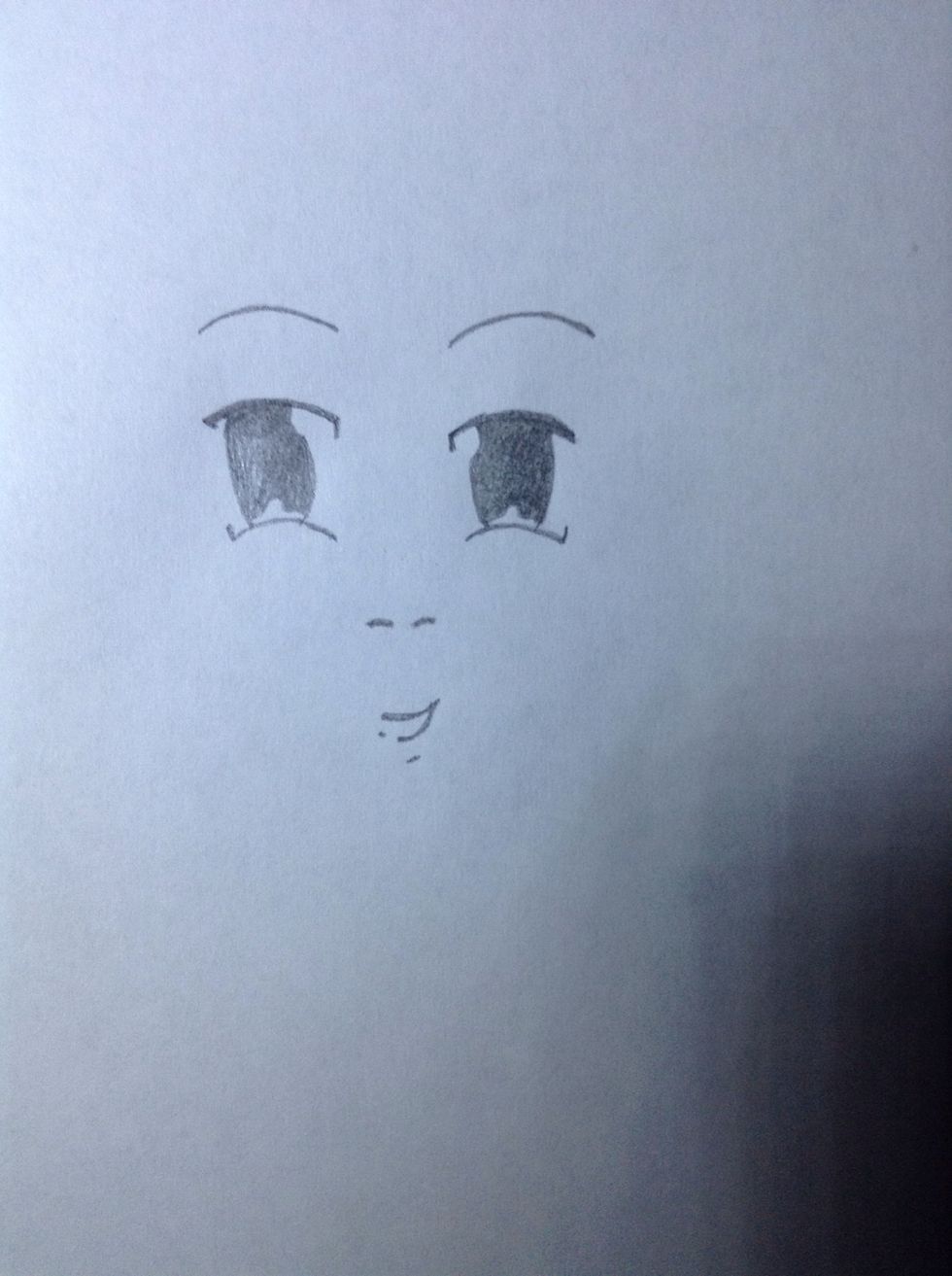 Then we add nose,mouse on our Anime girl face.