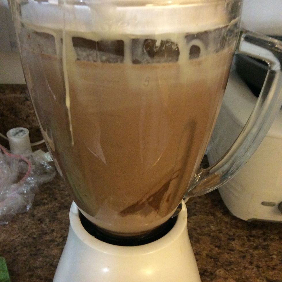 Then we add the 1 cup of Nutella to the mix. Sorry for the mess.