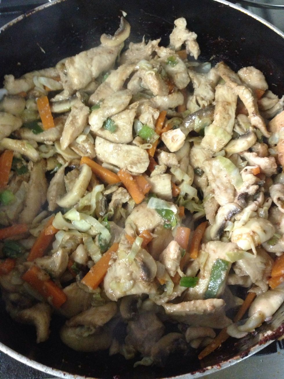 Then we add the chicken !!