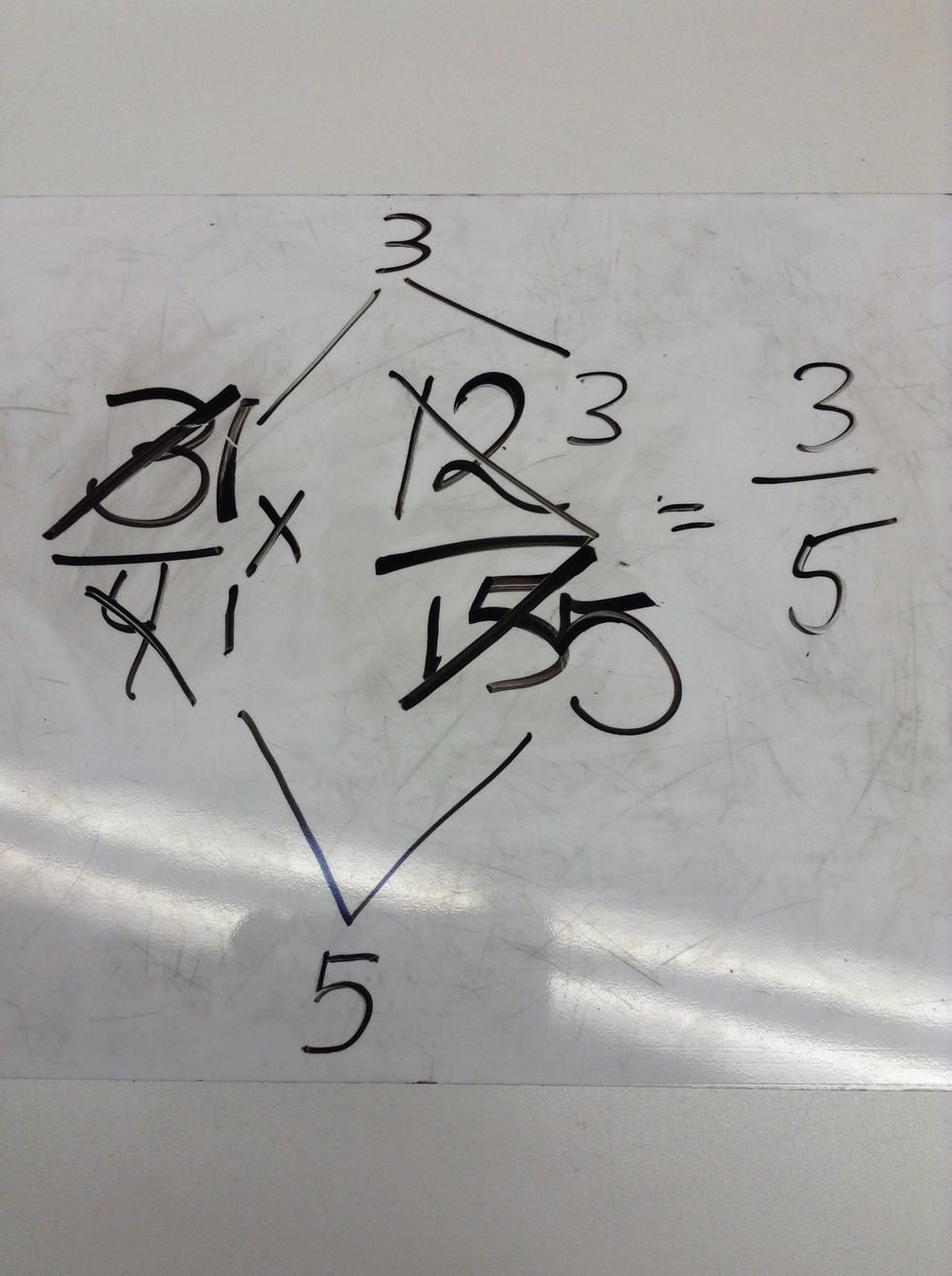 Then we multiply 1x3=3 and 1x5=5. And we get 3/5.