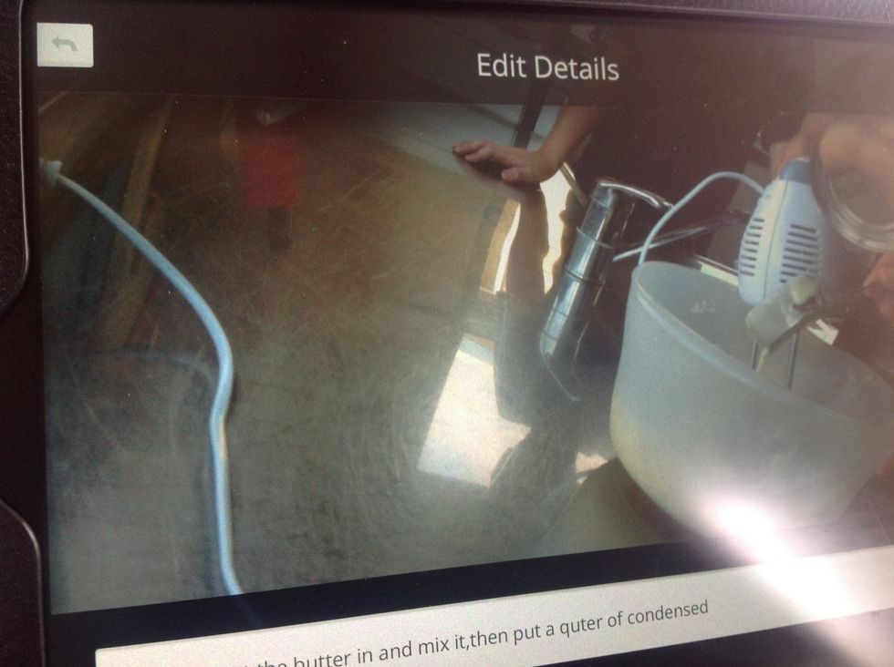 Then we put the butter with the sugar and mixed it all together.