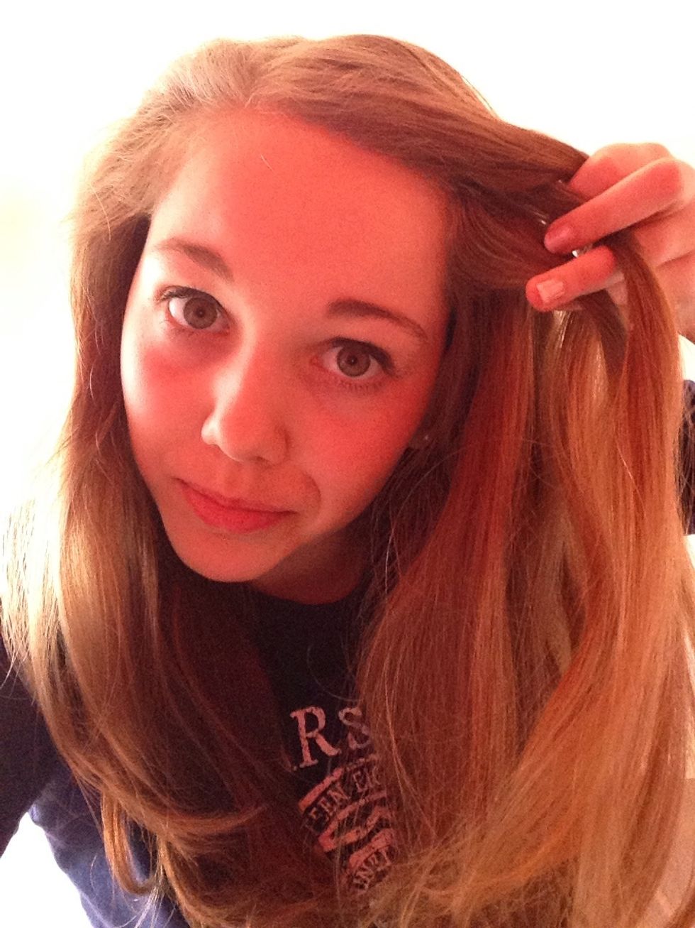 Then we start picking hair from the side