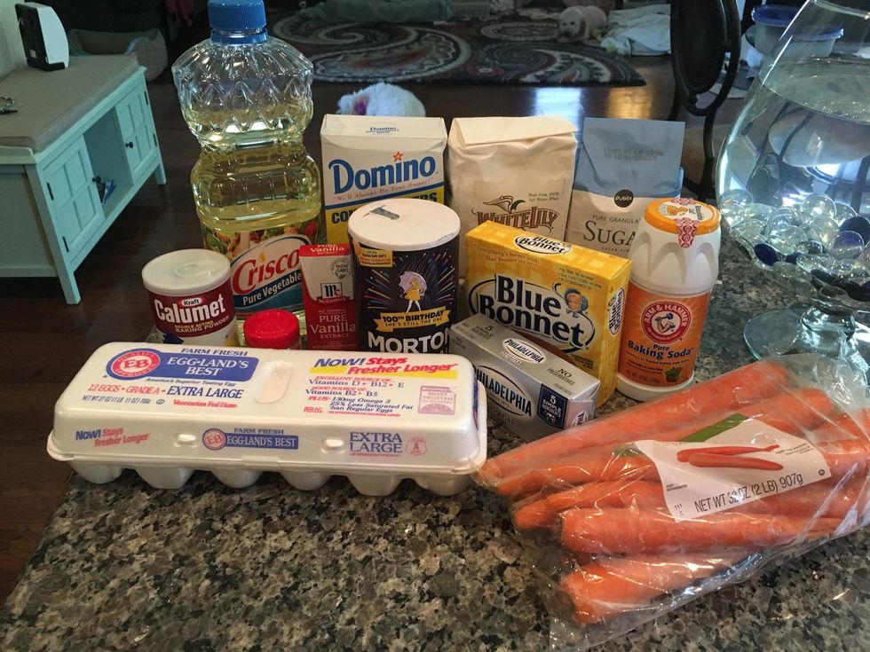 Then, we you are ready to begin baking place all of your ingredients in an area that is readily accessible.