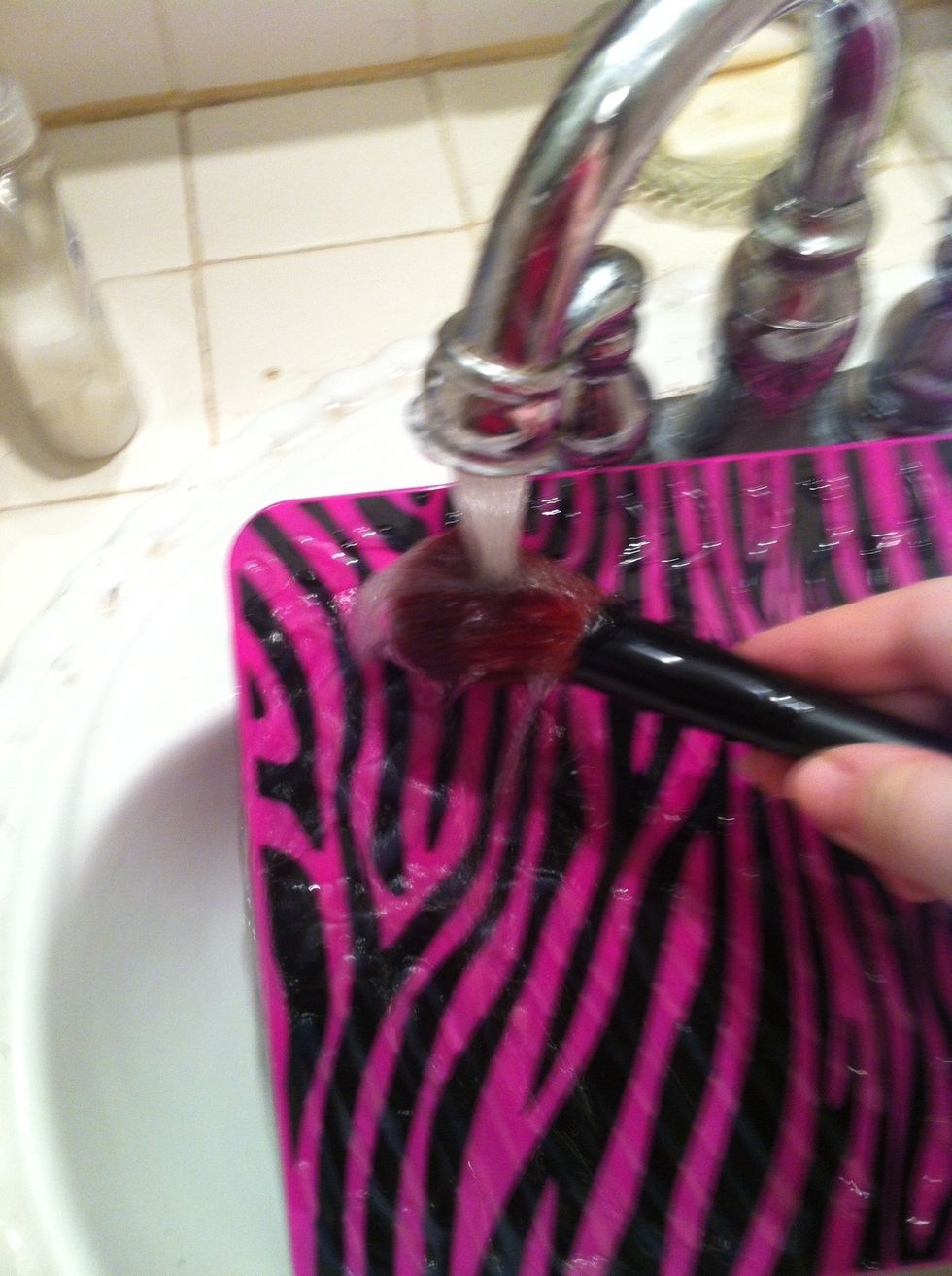 Then wet your brush. One at a time!