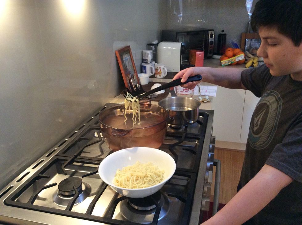 Then when ready drain and put them to the side