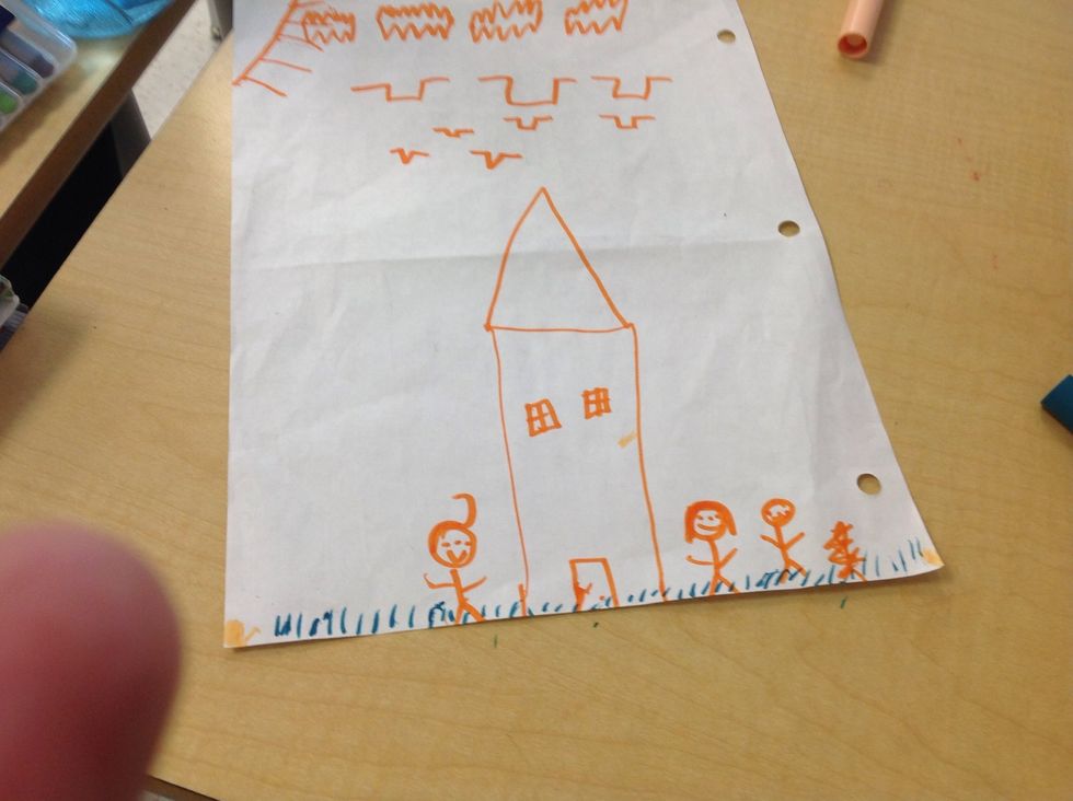 Then when you are done making the small people draw some grass