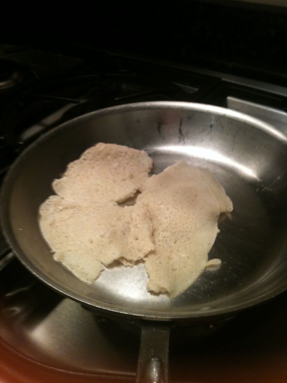 Then when you feel it is cooked on one side flip it to your best, remember the first one is always the worst!!!!!