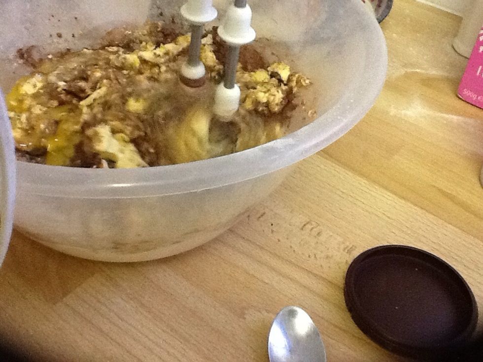 Then whisk till it's fluffy (2-3 minutes)