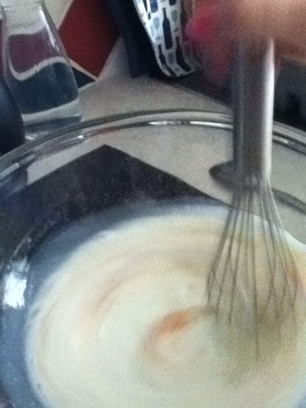 Then whisk until it looks foamy