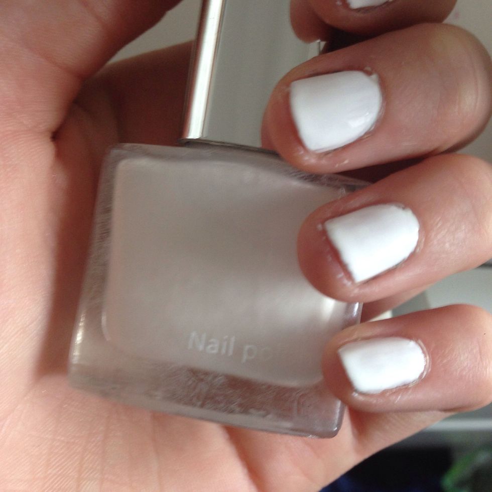 Then White nail polish!