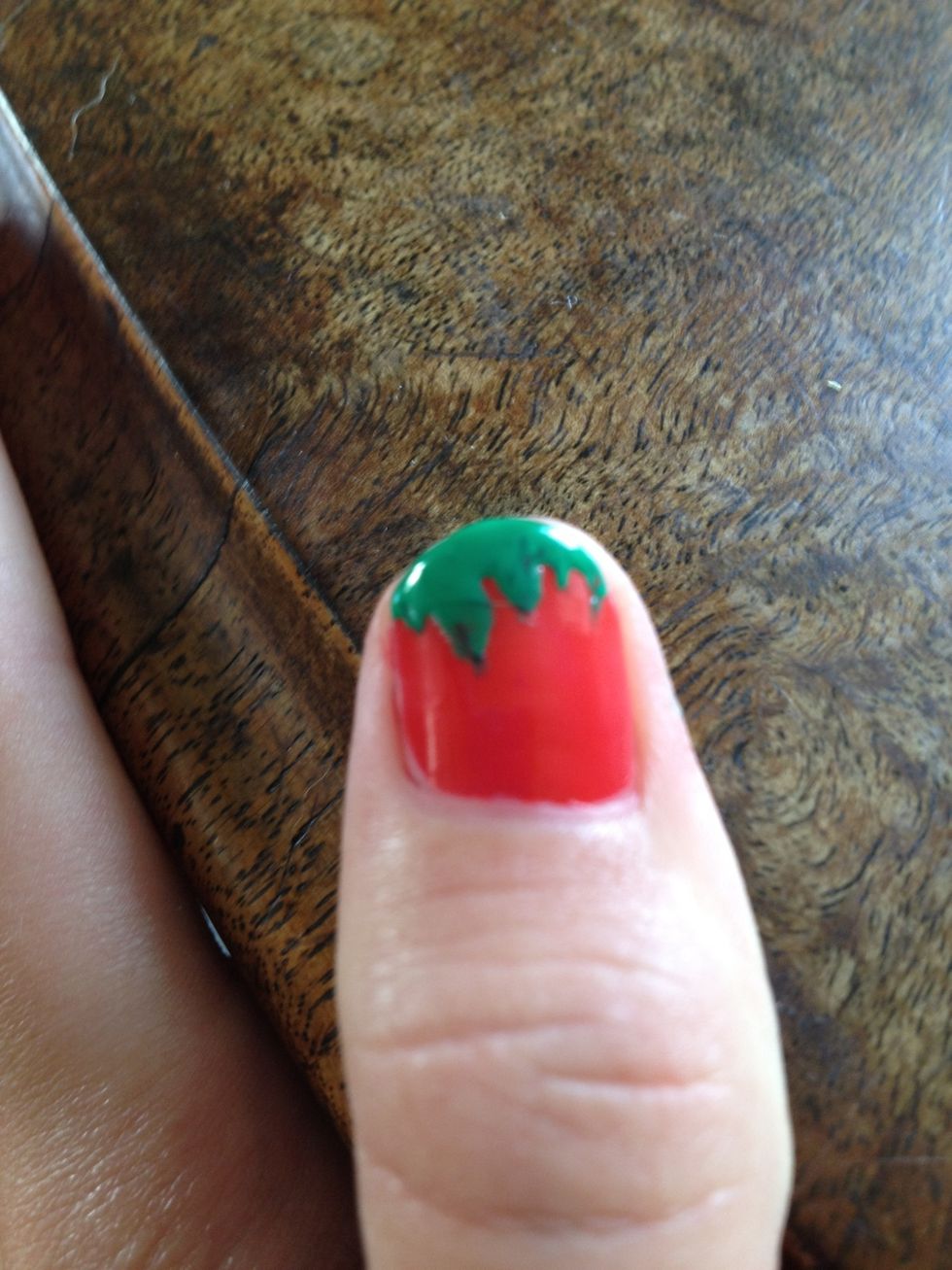 Then with a bobby pin, flick the green down to make a stalk