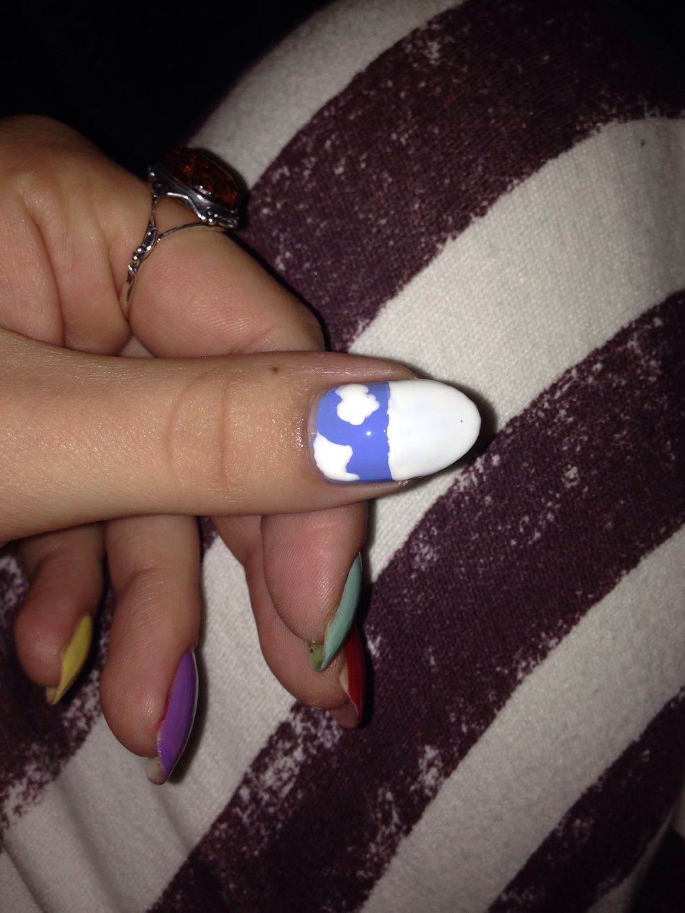 Then with a dotting pen create rough shapes the other side of the white tip again doesn't have to be perfect rougher the better