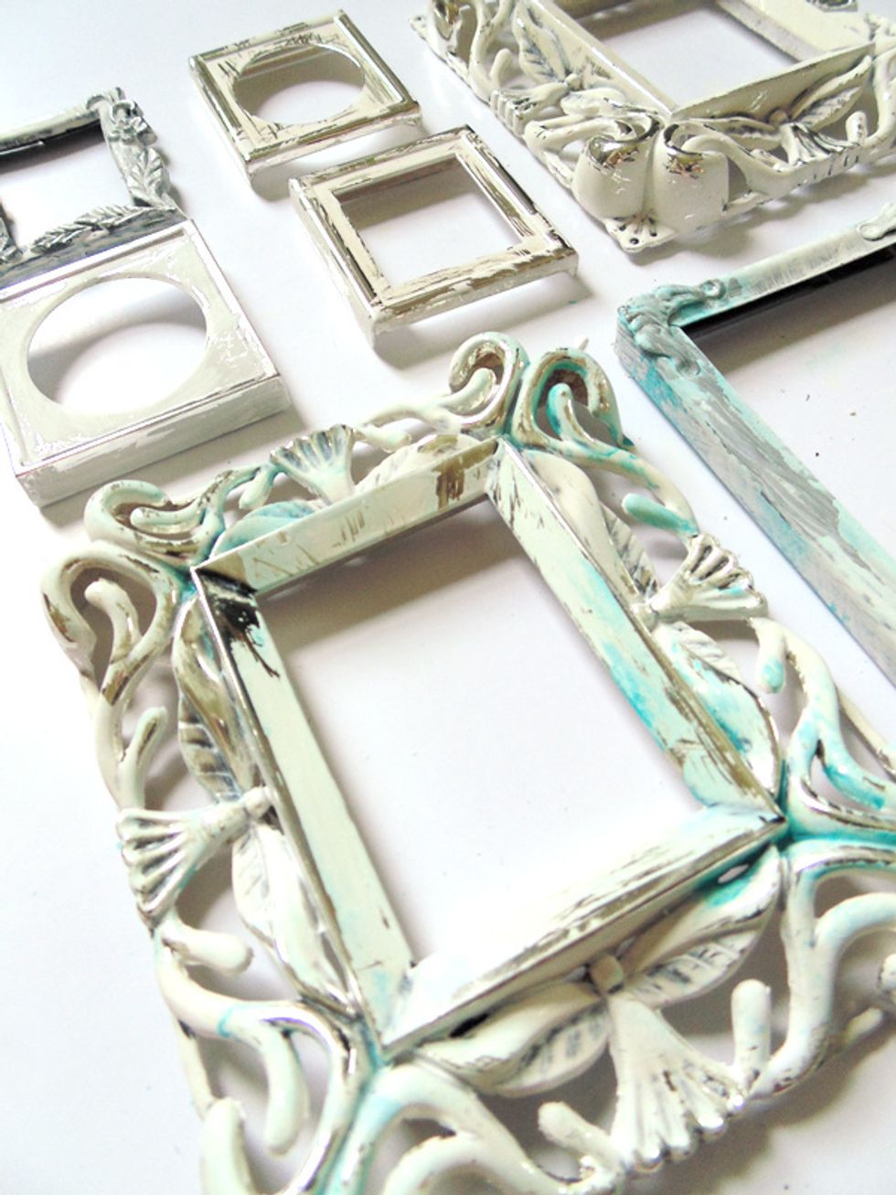 ... then, with a rag, soften the paint and wipe to give a distressed look.