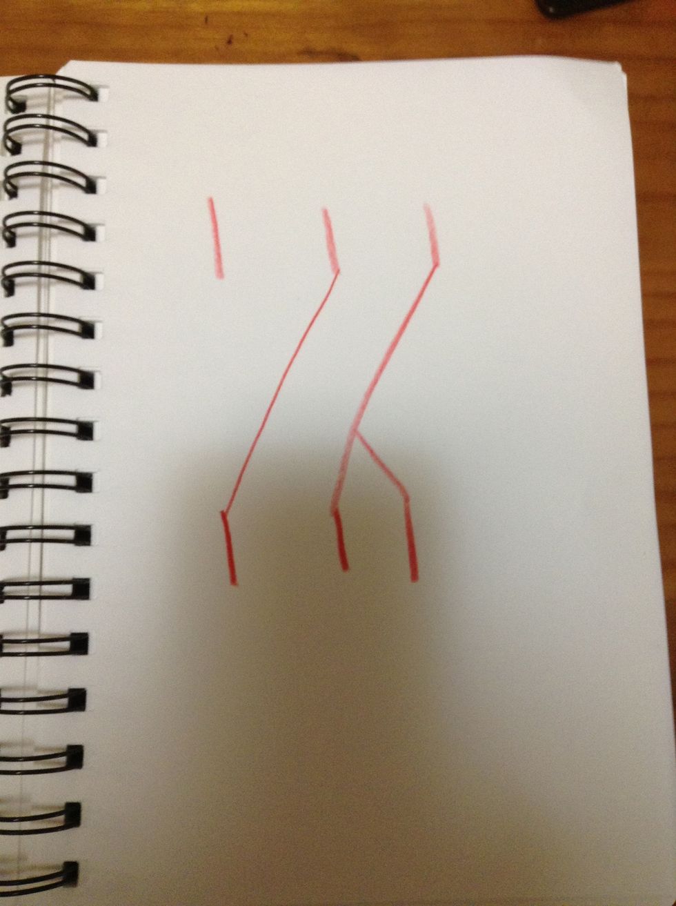 Then with the bottom line attach it to the diagonal line.