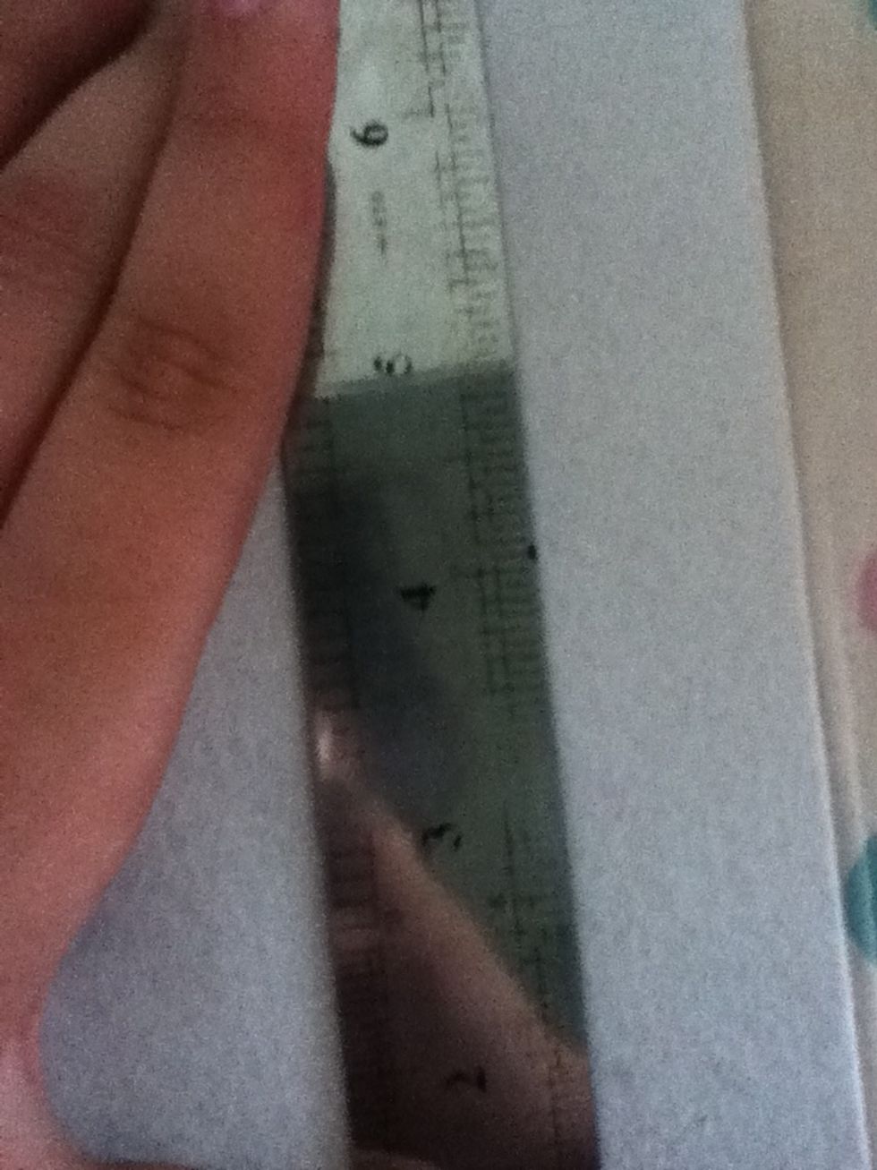 Then with the place you marked at the ruler you can know how much to cut but make sore that you cut more one and half inches
