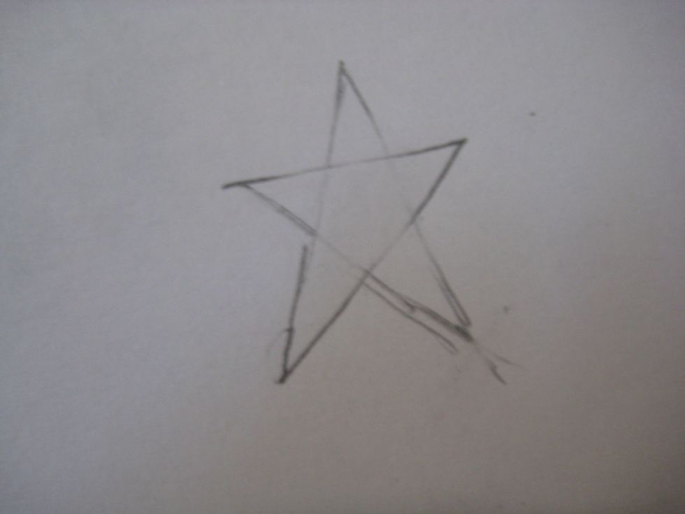 Then with your eraser, erase all the lines inside the star.