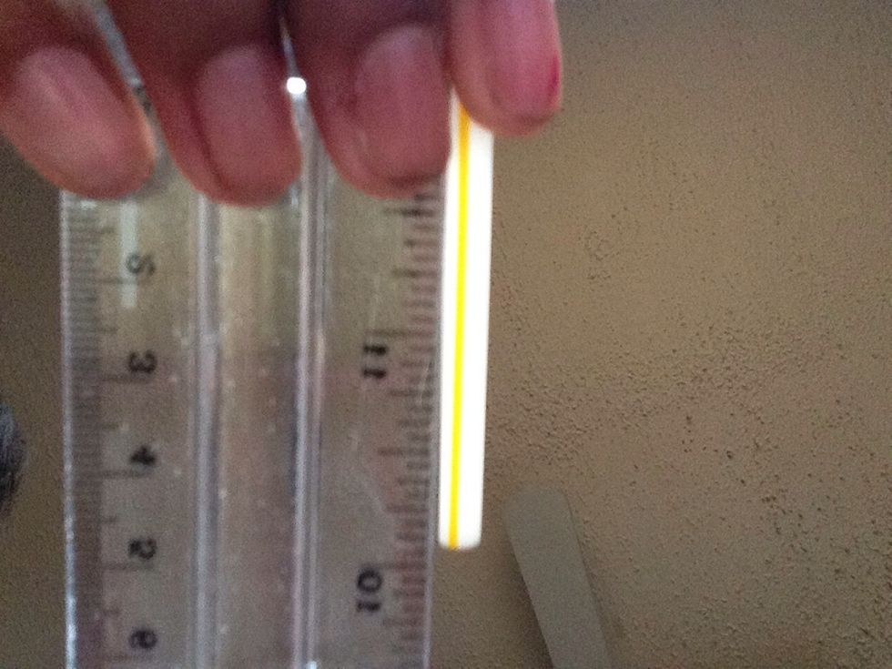 Then with your ruler, you are going to cut it down to 2 inches.