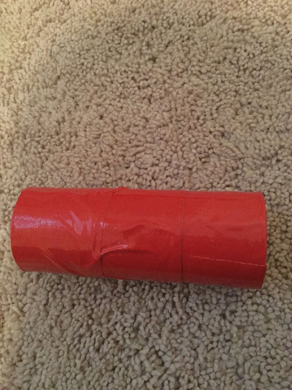 Then wrap the smaller one with tape or paint it