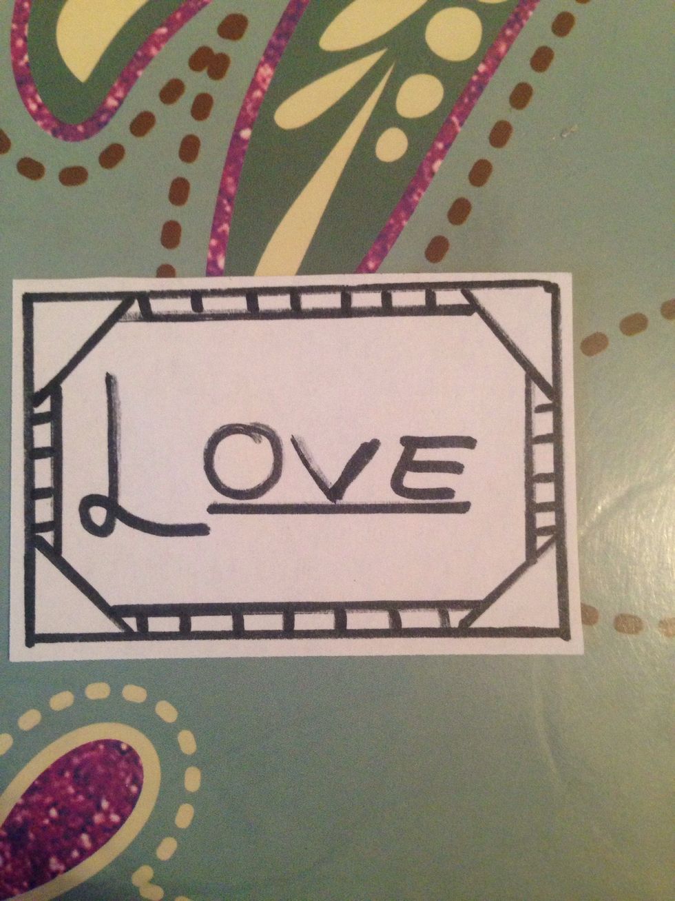 Then, write or draw something in. When you want to put it on a present, write the name of the person in...