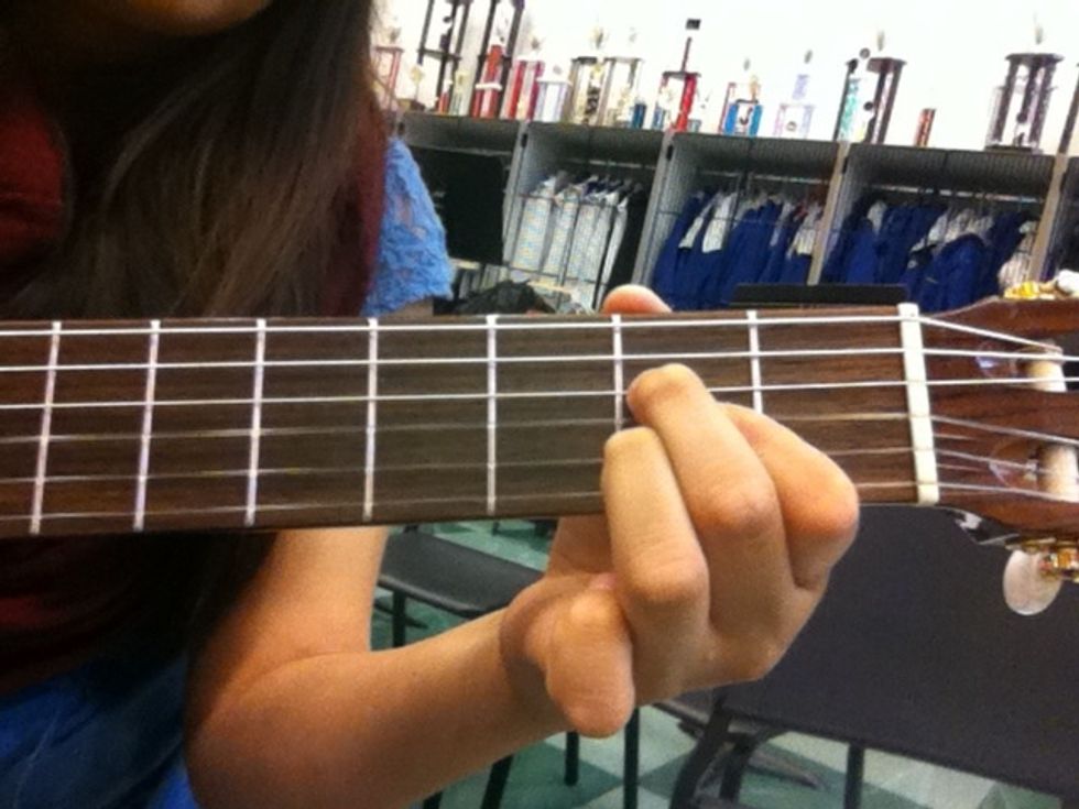 Then you are going to add it back on so you are again at the A chord.