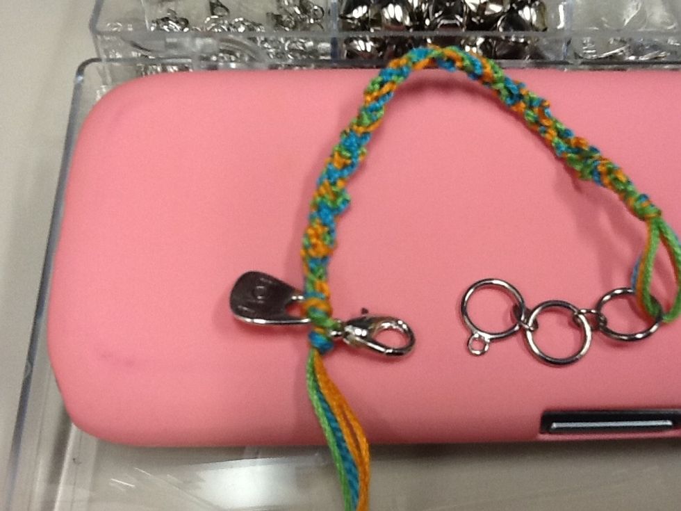 Then you can add any clasp or a toggle at the end and secure it with a knot