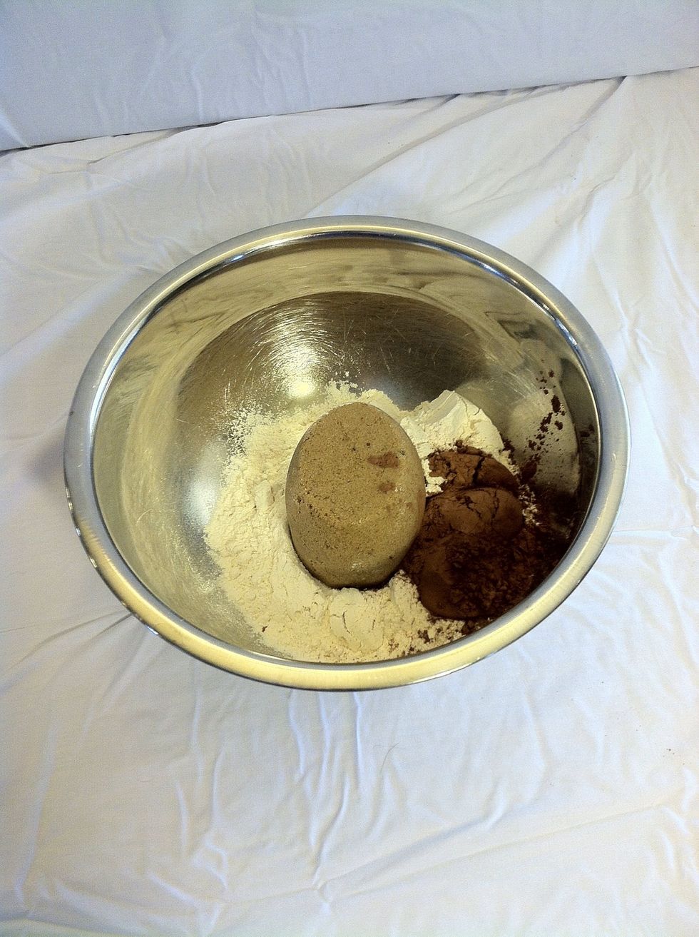 Then, you can add in your 1/4 cup of cocoa.