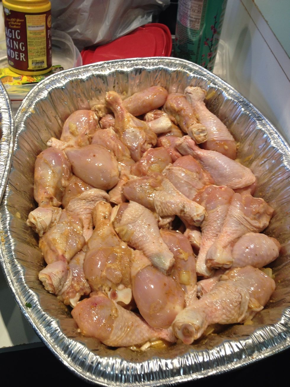 Then you can cut up you're onions, garlic & habanero peppers & mix it in with the chicken.