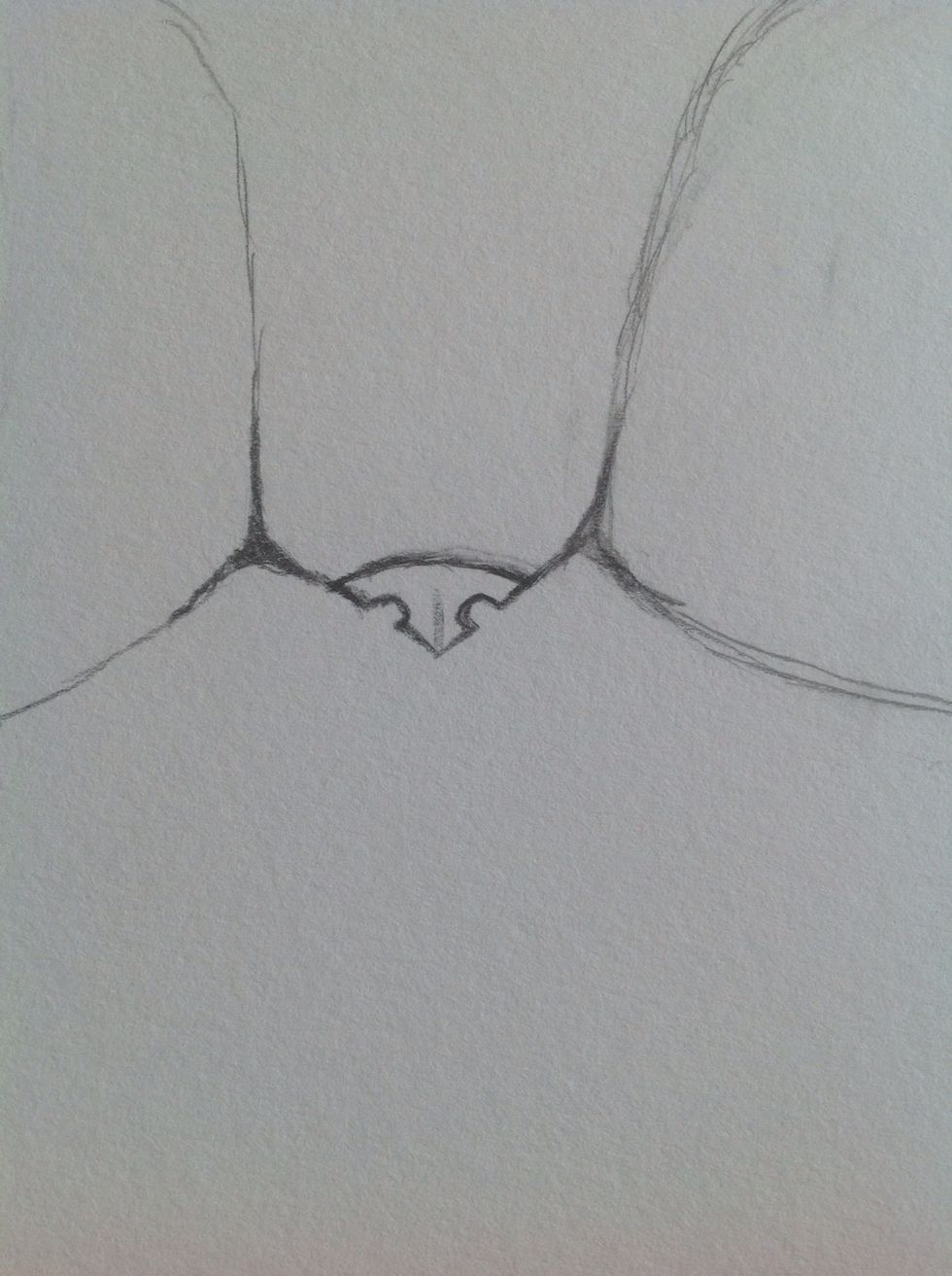 Then you can draw a slightly drawn line in the middle of the nose.